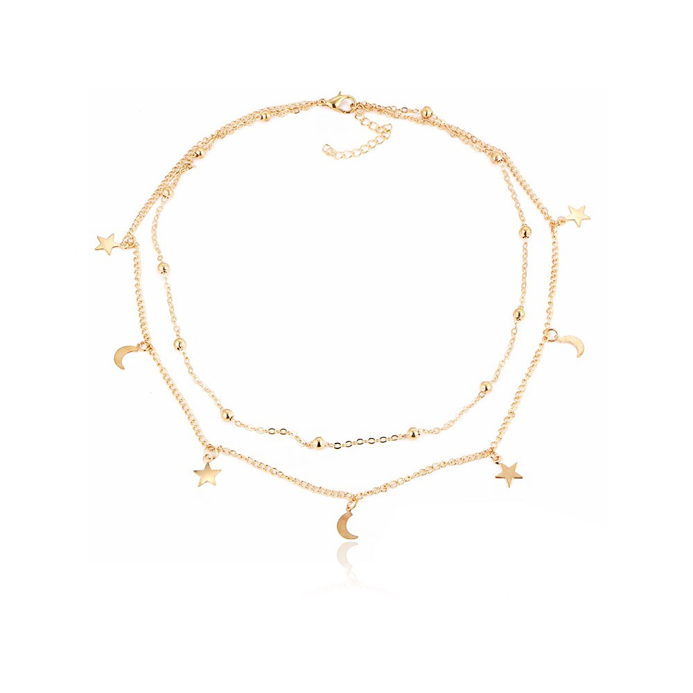 Dainty Minimal Star Moon Necklaces